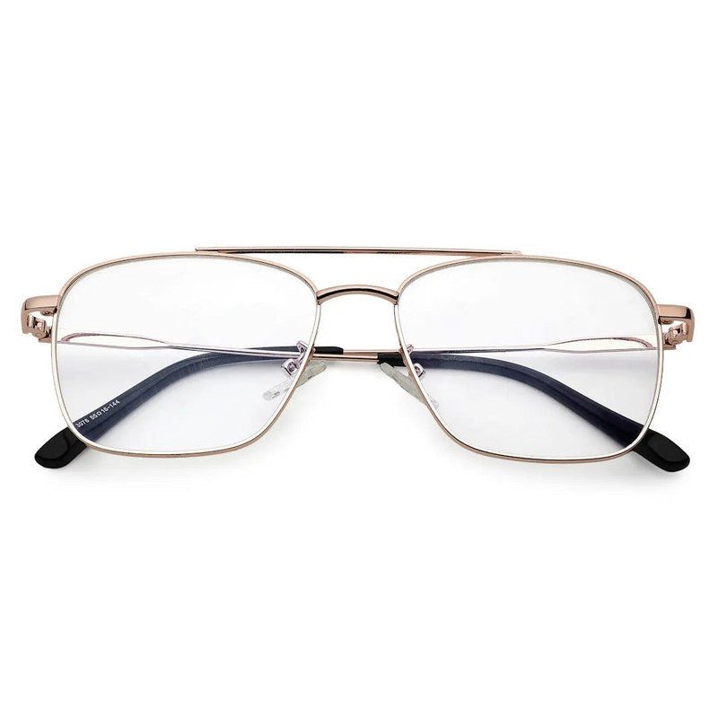 Nova Golden Medium Full Rim Square Computer Glasses for Men & Women — Hashtag Eyewears
