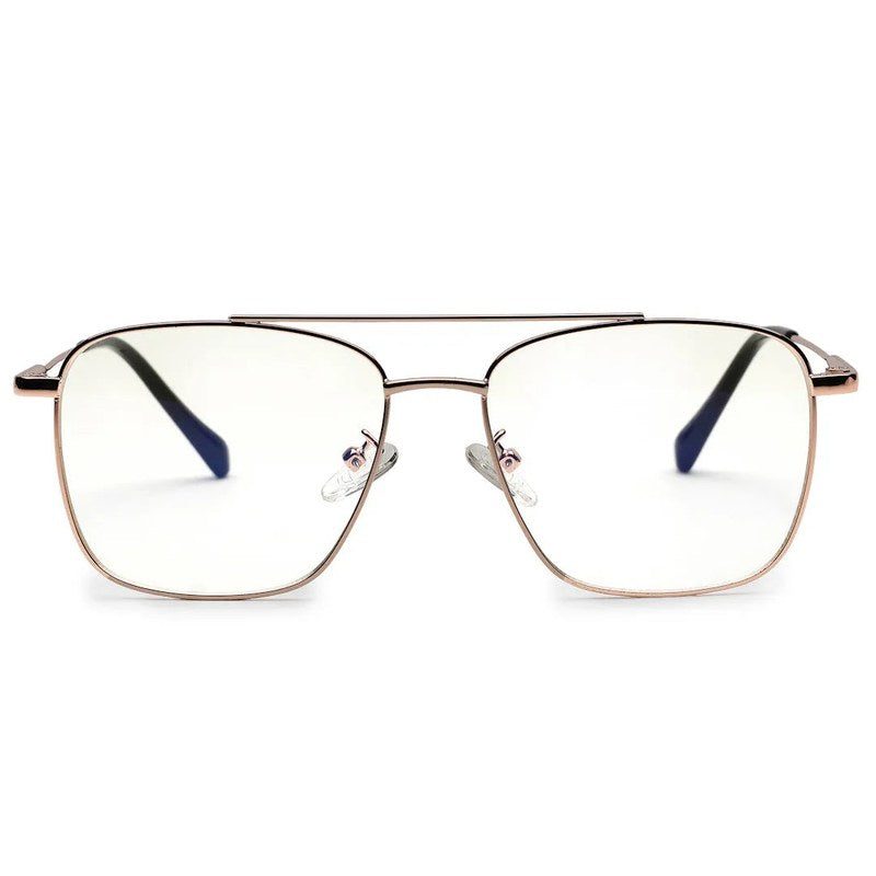 Nova Golden Medium Full Rim Square Computer Glasses for Men & Women — Hashtag Eyewears