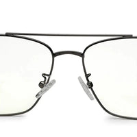Nova | Grey Medium Full Rim Square Computer Glasses for Men & Women [Blue Block]