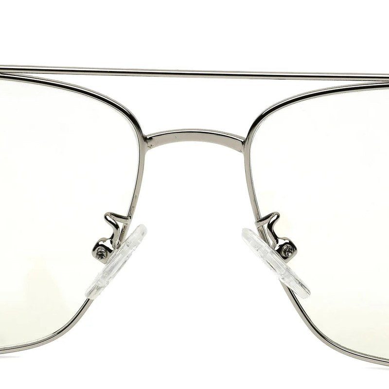 Nova Silver Medium Full Rim Square Computer Glasses for Men & Women — Hashtag Eyewears