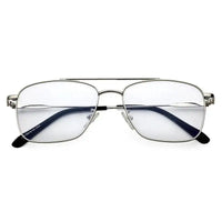 Nova | Silver Medium Full Rim Square Computer Glasses for Men & Women [Blue Block]