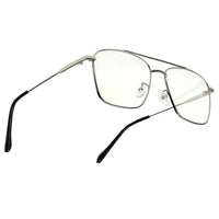 Nova | Silver Medium Full Rim Square Computer Glasses for Men & Women [Blue Block]