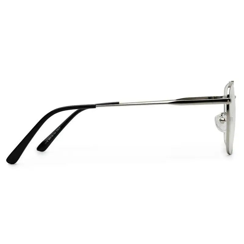 Nova | Silver Medium Full Rim Square Computer Glasses for Men & Women [Blue Block]