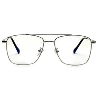 Nova | Silver Medium Full Rim Square Computer Glasses for Men & Women [Blue Block]