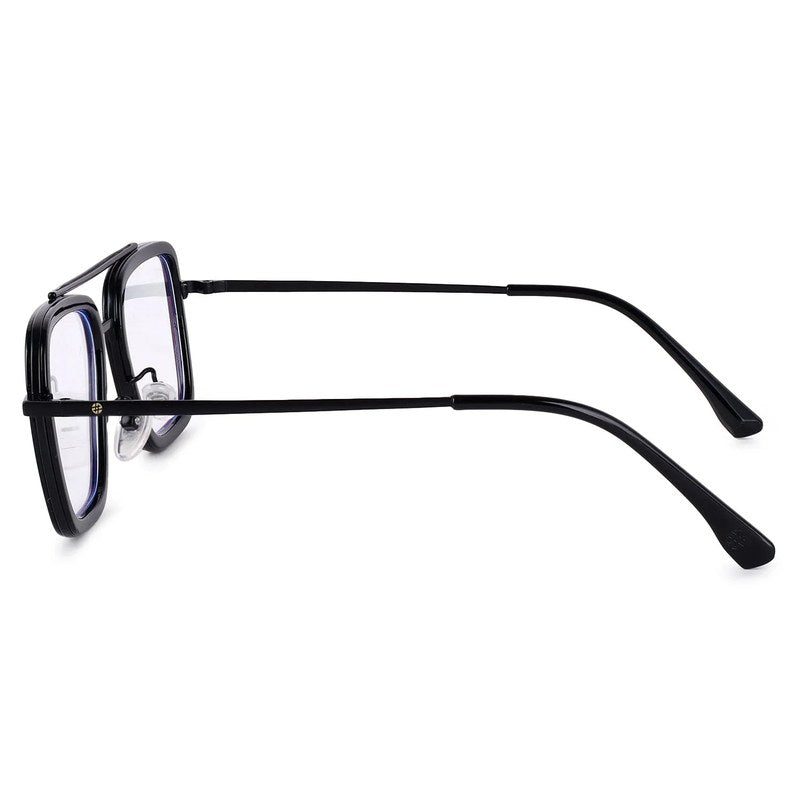Novaic Black Medium Full Rim Rectangle Clip-on for Men & Women — Hashtag Eyewears