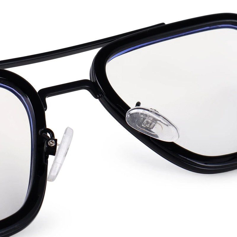 Novaic Black Medium Full Rim Rectangle Clip-on for Men & Women — Hashtag Eyewears