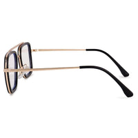 Novaic Golden & Black Medium Full Rim Rectangle Clip-on for Men & Women — Hashtag Eyewears