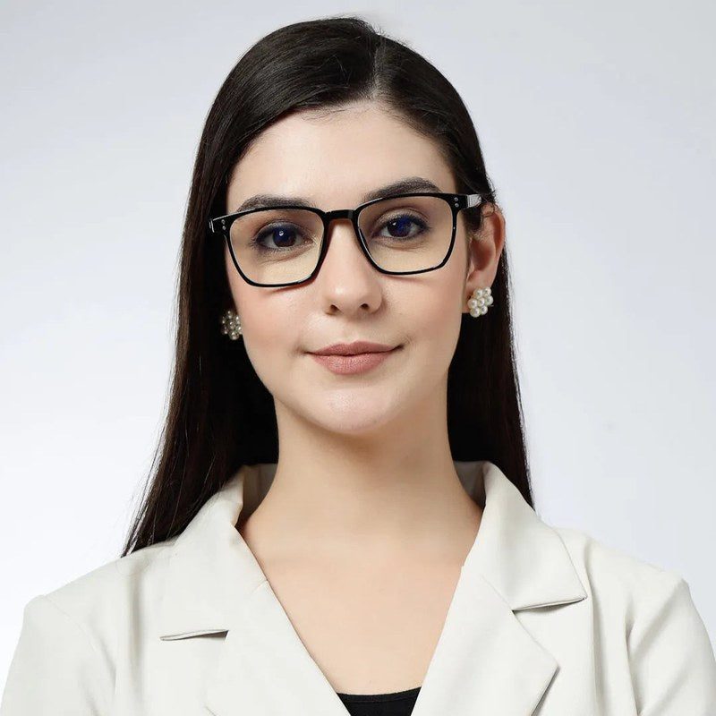 Novara Black Medium Full Rim Wayfarer Computer Glasses for Men & Women — Hashtag Eyewears
