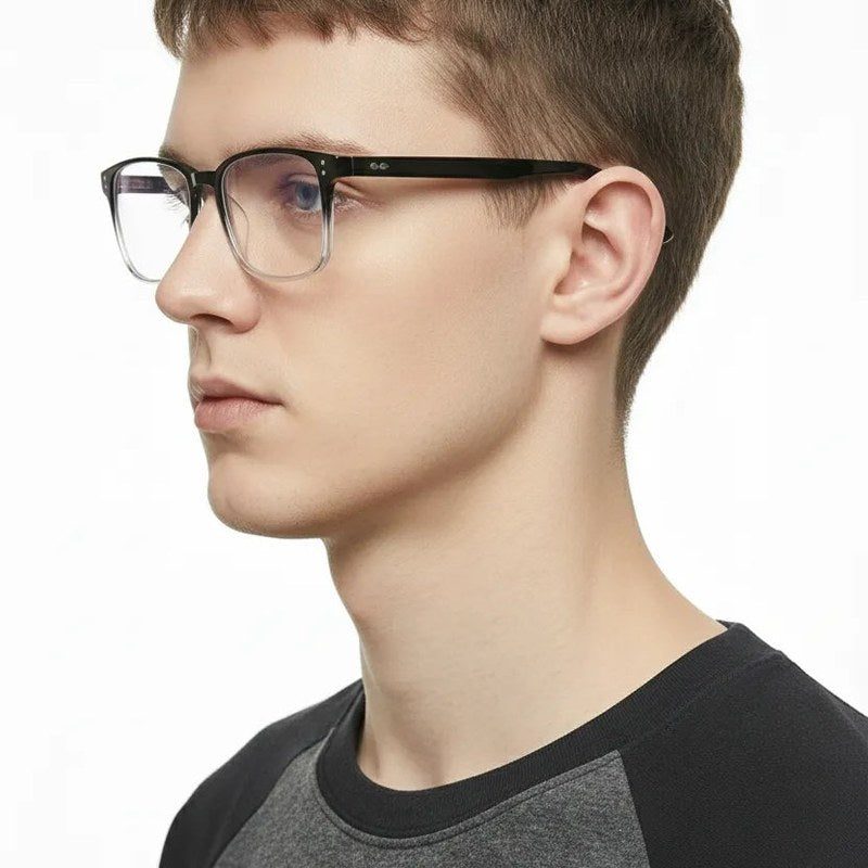 Novara Gradient Black Medium Full Rim Wayfarer Computer Glasses for Men & Women — Hashtag Eyewears