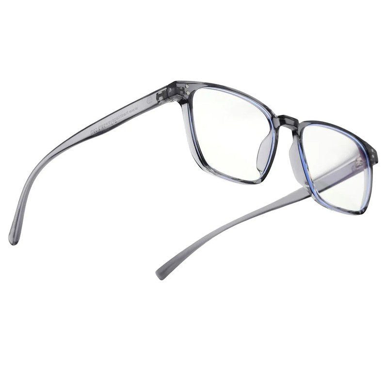 Novara | Grey Medium Full Rim Wayfarer Computer Glasses for Men & Women [Blue Block]