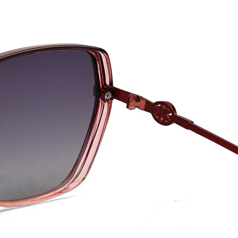 Noxara | Gradient Red Large Full Rim Square Sunglasses for Women [Polarized]
