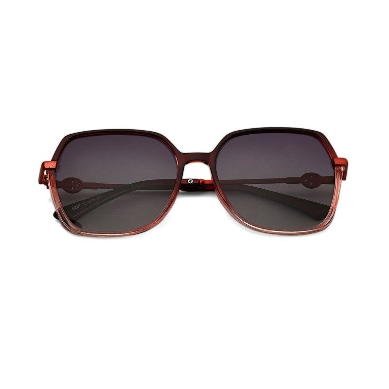 Noxara | Gradient Red Large Full Rim Square Sunglasses for Women [Polarized]