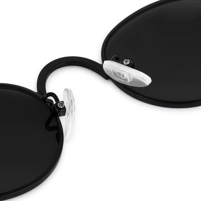 Nylora | Black Small Full Rim Round Sunglasses for Kids [UV-protected]