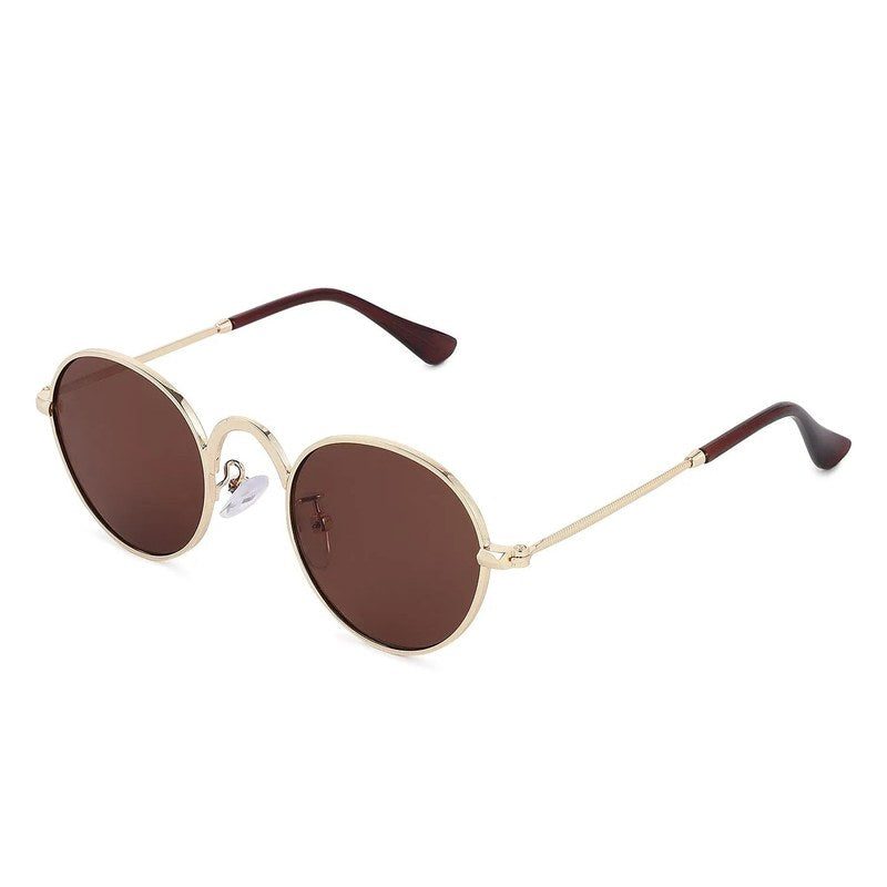 Nylora Brown Small Full Rim Round Sunglasses for Kids — Hashtag Eyewears
