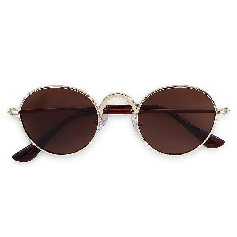 Nylora Brown Small Full Rim Round Sunglasses for Kids — Hashtag Eyewears