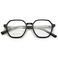 Nymora Black Medium Full Rim Hexagonal Clip-on for Men — Hashtag Eyewears
