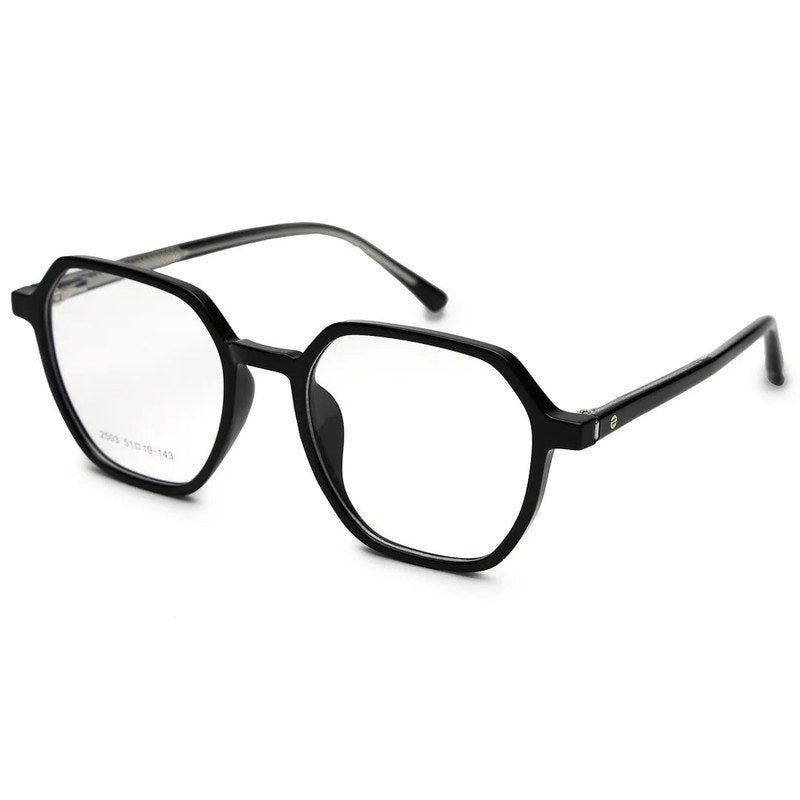 Nymora Black Medium Full Rim Hexagonal Clip-on for Men — Hashtag Eyewears