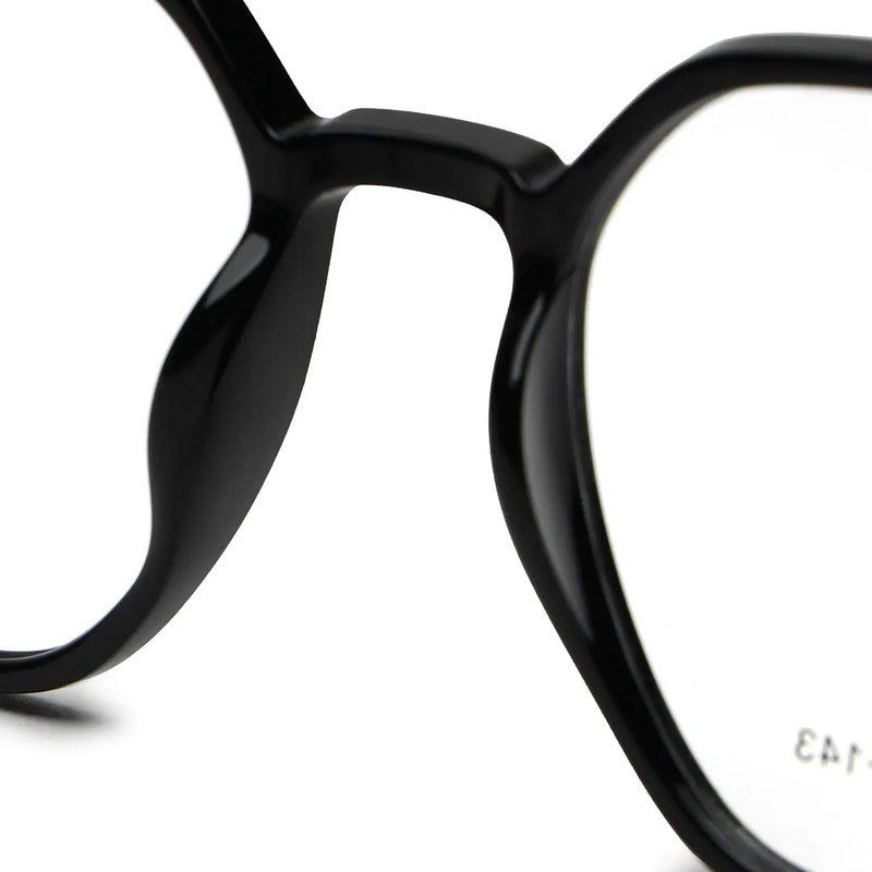 Nymora Black Medium Full Rim Hexagonal Clip-on for Men — Hashtag Eyewears