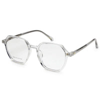 Nymora Transparent Medium Full Rim Hexagonal Clip-on for Men — Hashtag Eyewears