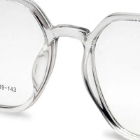 Nymora Transparent Medium Full Rim Hexagonal Clip-on for Men — Hashtag Eyewears