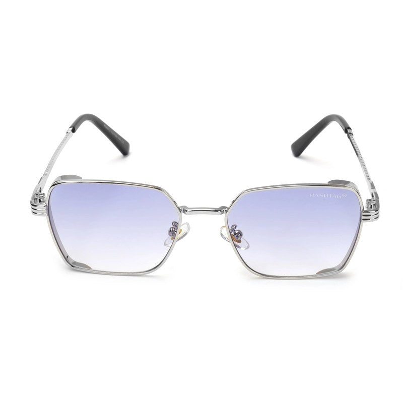 Nyxora Silver Medium Full Rim Rectangle Sunglasses for Men & Women — Hashtag Eyewears