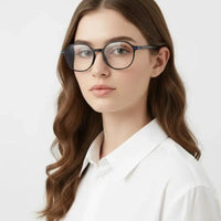 Optibul | Black Medium Full Rim HEXAGON Computer Glasses for Men & Women [Blue Block]