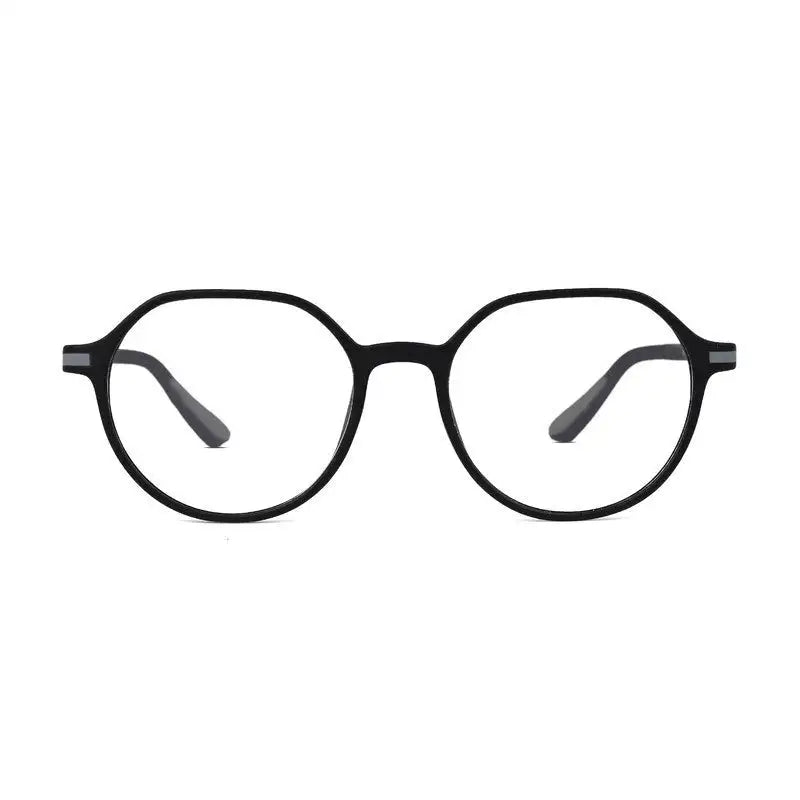 Optibul | Black Medium Full Rim HEXAGON Computer Glasses for Men & Women [Blue Block]