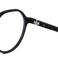 Optibul | Black Medium Full Rim HEXAGON Computer Glasses for Men & Women [Blue Block]