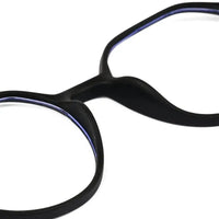 Optibul | Black Medium Full Rim HEXAGON Computer Glasses for Men & Women [Blue Block]
