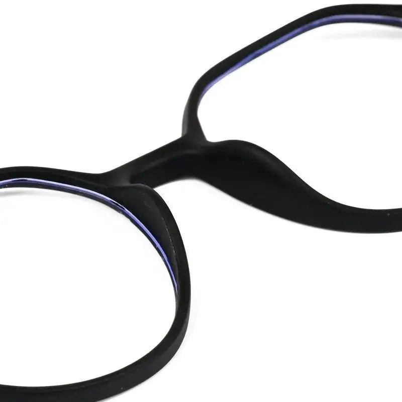 Optibul | Black Medium Full Rim HEXAGON Computer Glasses for Men & Women [Blue Block]