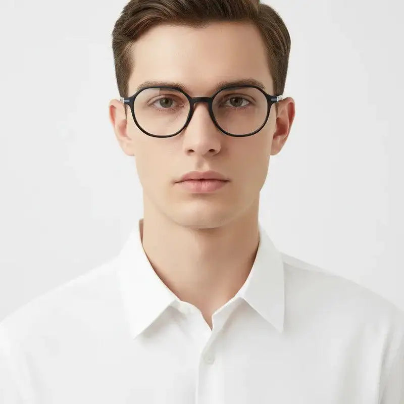 Optibul | Black Medium Full Rim HEXAGON Computer Glasses for Men & Women [Blue Block]