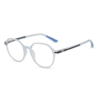 Optibul | Transparent Light Blue & Transparent White Medium Full Rim HEXAGON Computer Glasses for Men & Women [Blue Block]