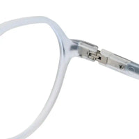 Optibul | Transparent Light Blue & Transparent White Medium Full Rim HEXAGON Computer Glasses for Men & Women [Blue Block]