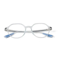 Optibul | Transparent Light Blue & Transparent White Medium Full Rim HEXAGON Computer Glasses for Men & Women [Blue Block]