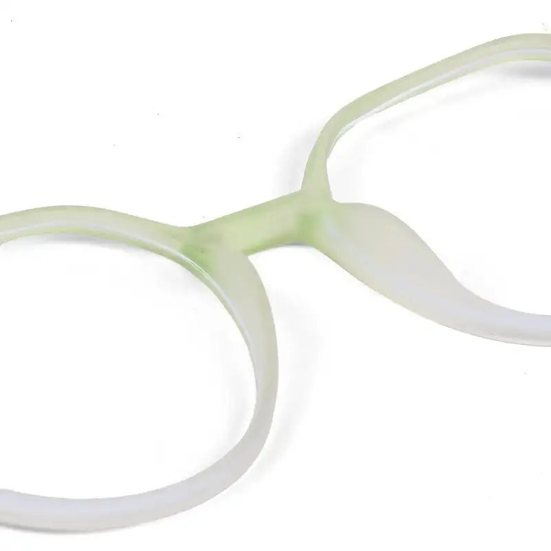 Optibul | Transparent Light Green Medium Full Rim HEXAGON Computer Glasses for Men & Women [Blue Block]