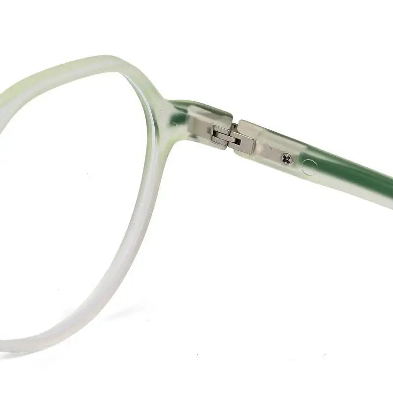 Optibul | Transparent Light Green Medium Full Rim HEXAGON Computer Glasses for Men & Women [Blue Block]