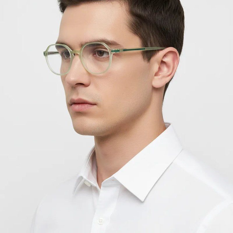 Optibul Transparent Light Green Medium Full Rim Square Computer Glasses for Men & Women — Hashtag Eyewears
