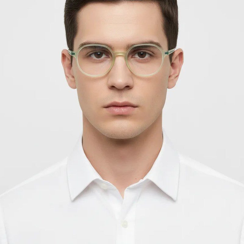 Optibul Transparent Light Green Medium Full Rim Square Computer Glasses for Men & Women — Hashtag Eyewears