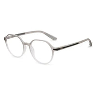 Optibul | Transparent Light Grey & White Medium Full Rim HEXAGON Computer Glasses for Men & Women [Blue Block]