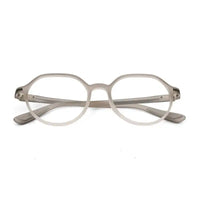 Optibul | Transparent Light Grey & White Medium Full Rim HEXAGON Computer Glasses for Men & Women [Blue Block]