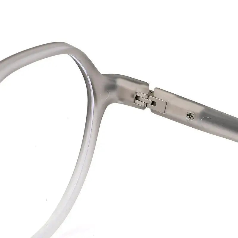 Optibul | Transparent Light Grey & White Medium Full Rim HEXAGON Computer Glasses for Men & Women [Blue Block]