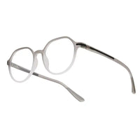 Optibul | Transparent Light Grey & White Medium Full Rim HEXAGON Computer Glasses for Men & Women [Blue Block]
