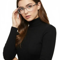 Optibul | Transparent Light Grey & White Medium Full Rim HEXAGON Computer Glasses for Men & Women [Blue Block]