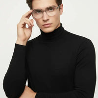 Optibul | Transparent Light Grey & White Medium Full Rim HEXAGON Computer Glasses for Men & Women [Blue Block]