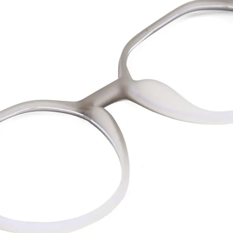 Optibul | Transparent Light Grey & White Medium Full Rim HEXAGON Computer Glasses for Men & Women [Blue Block]