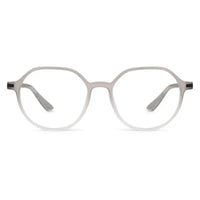 Optibul | Transparent Light Grey & White Medium Full Rim HEXAGON Computer Glasses for Men & Women [Blue Block]
