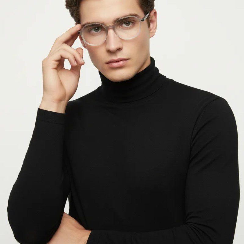 Optibul Transparent Light Grey & White Medium Full Rim Square Computer Glasses for Men & Women — Hashtag Eyewears