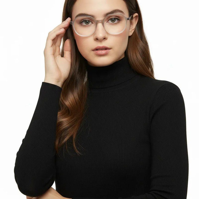 Optibul Transparent Light Grey & White Medium Full Rim Square Computer Glasses for Men & Women — Hashtag Eyewears