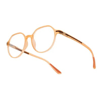 Optibul | Transparent Orange Medium Full Rim HEXAGON Computer Glasses for Men & Women [Blue Block]
