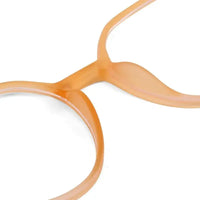 Optibul | Transparent Orange Medium Full Rim HEXAGON Computer Glasses for Men & Women [Blue Block]